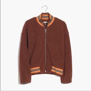 Madewell Sherpa Varsity Bomber Jacket